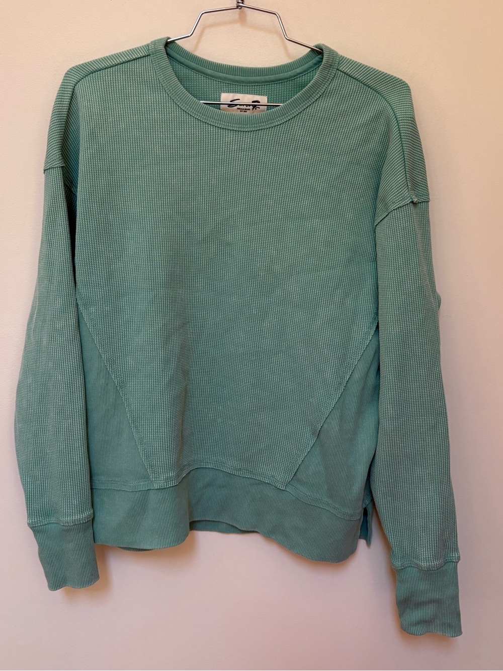 Brand New Seven7 Women's Long Sleeve Waffle Crewneck Top Size Small